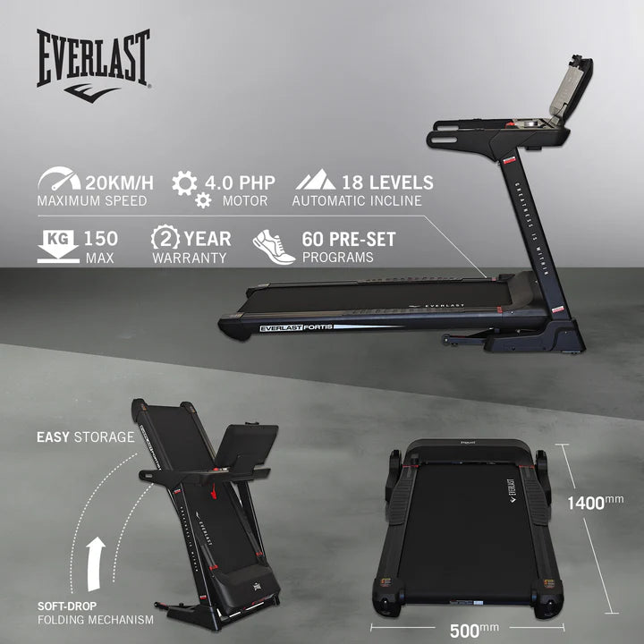 Everlast Fortis Treadmill with Bluetooth & Fitness Apps