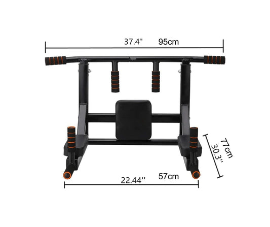 Wall Mounted Pull Up Bar and Dip Station for Home Gym.