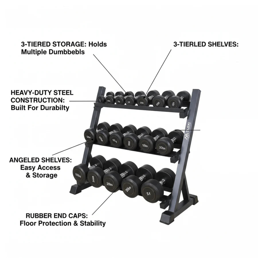 3 Tier Weight Storage Rack for Dumbbells