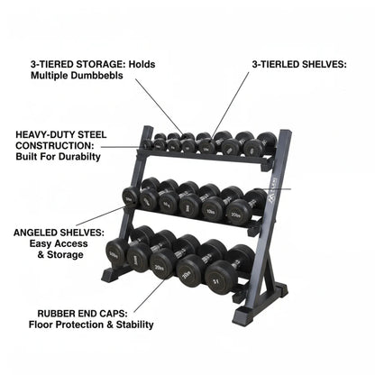 3 Tier Weight Storage Rack for Dumbbells