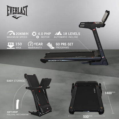 Everlast Fortis Treadmill with Bluetooth & Fitness Apps