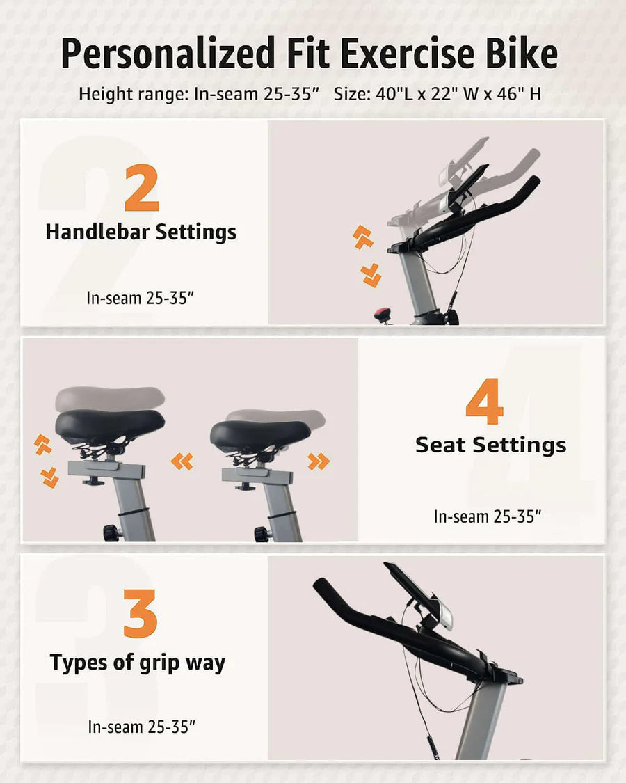 Indoor Exercise Spin Bike with Device Mount