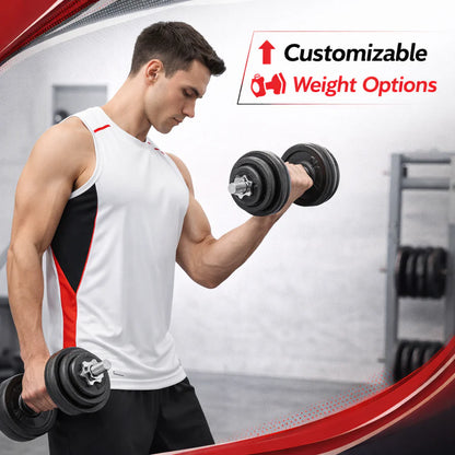Adjustable Barbell Cast Iron Dumbbells Set for Home & Gym