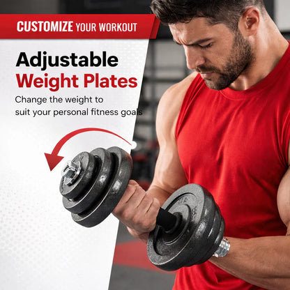 Adjustable Barbell Cast Iron Dumbbells Set for Home & Gym