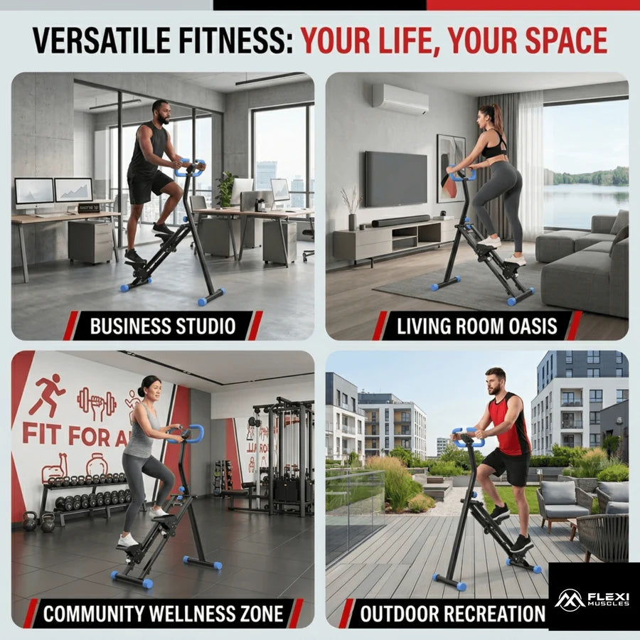 Stair Stepper with Handlebar, Foldable Vertical Climber Exercise Machine