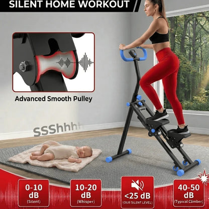 Stair Stepper with Handlebar, Foldable Vertical Climber Exercise Machine