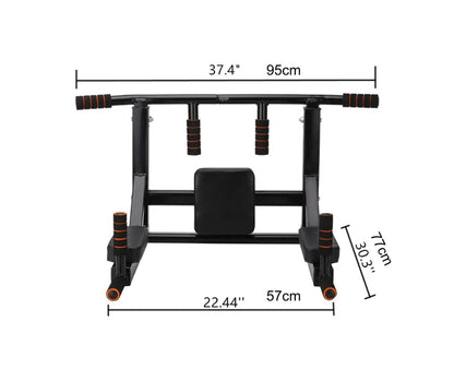 Wall Mounted Pull Up Bar and Dip Station for Home Gym.
