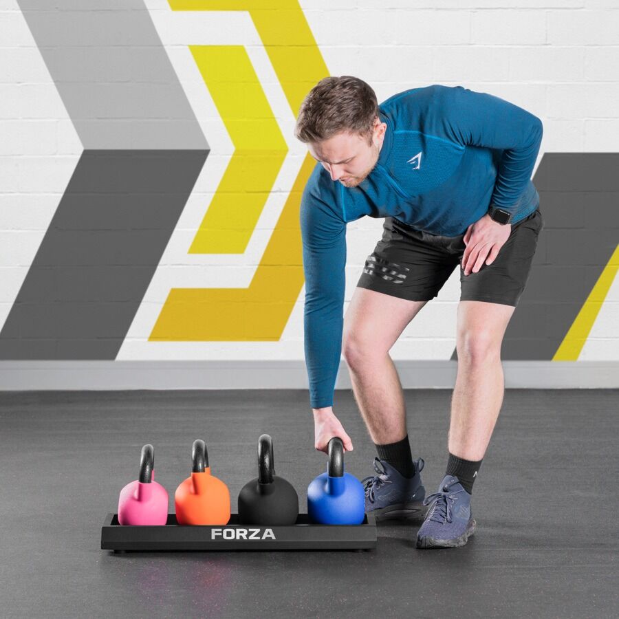 FORZA Kettlebell Stand [Stand + 6/8/10kg Neoprene Kettlebell Set]