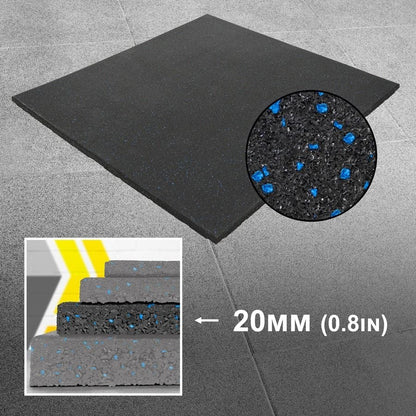 FORZA Rubber Gym Flooring Mats [50cm x 50cm] - Pack of 4
