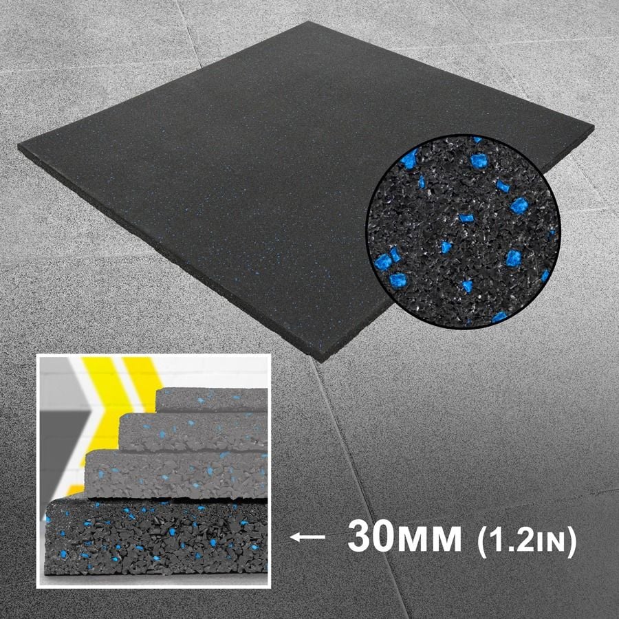 FORZA Rubber Gym Flooring Mats [50cm x 50cm] - Pack of 4