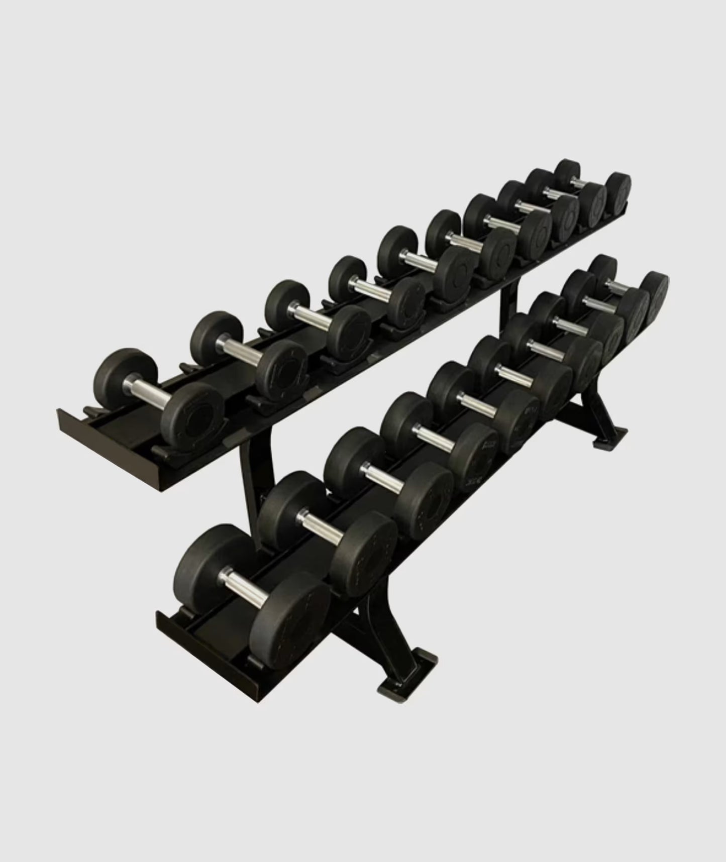 Vanguard Fitness Round Rubber Dumbbells Set (2.5 - 25kg) with Rack