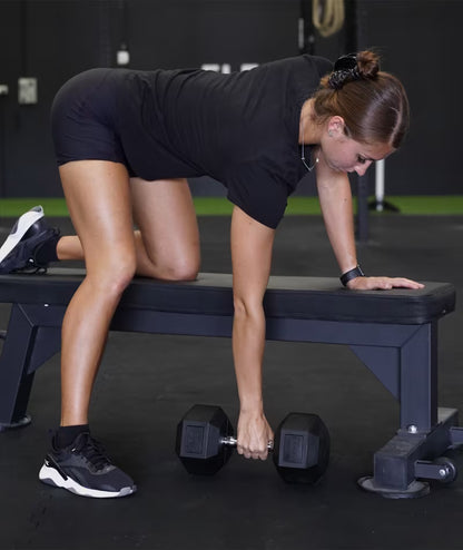 Force USA Rubber Hex 1kg-10kg Set With Dumbbell Rack